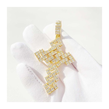 Iced Cuban Link Cross Baguette Cut Chain