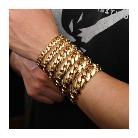 10/12/14/16/18/20/22mm Cuban Bracelet in Gold