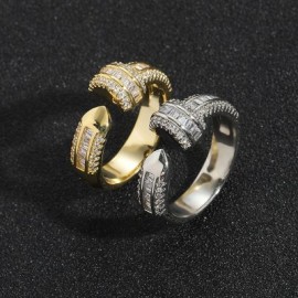 Tapered Baguette Cut T-shaped Open Ring