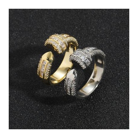 Tapered Baguette Cut T-shaped Open Ring