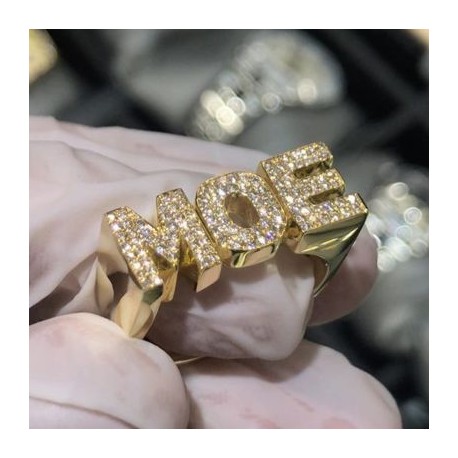 Iced Custom Name Ring