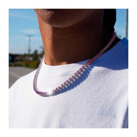 4mm Purple Iced Tennis Chain
