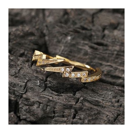 Iced Lightning Open Ring