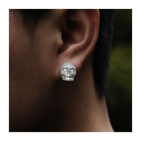 Iced Skull Stud Earrings