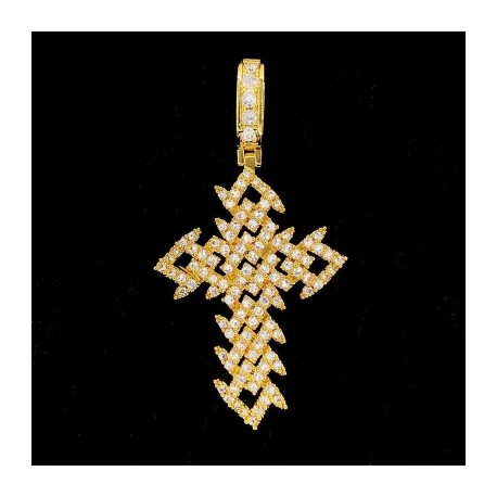 Spiked Cross Iced Out Pendant