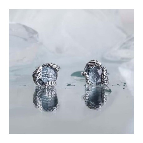 Snake Twist Light Blue Stud Earrings