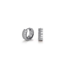 Stainless Steel Ripple Huggie Earring