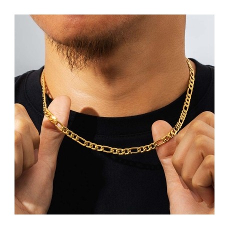 6mm/7mm/8mm/9mm/10mm/12mm Figaro Chain in Gold
