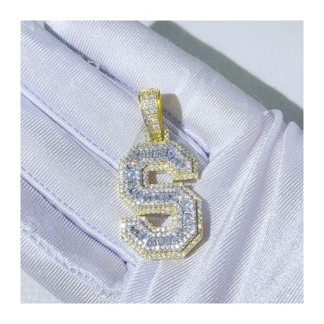 A-Z Baguette Cut Letter Pendant