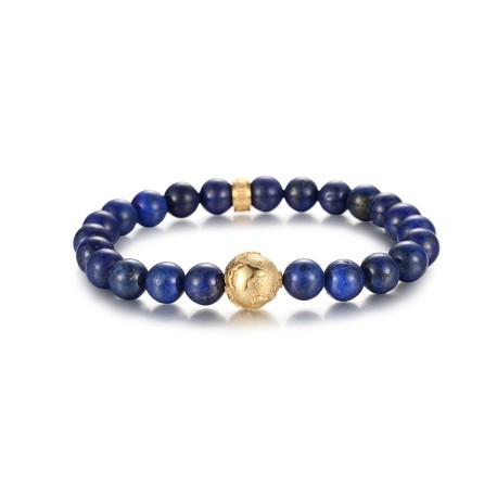 Gold  Earth Lapis Stone Beads Bracelet
