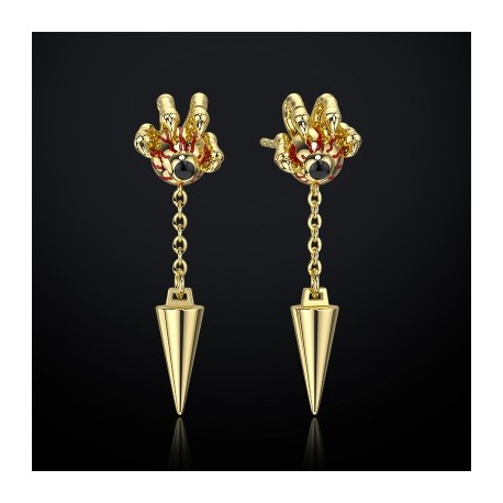 Blood Eye of Ra Crown with Dragon Claw Drop Earrings