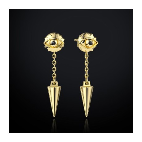 Eye of Ra Cron with Gear Drop Earrings