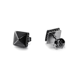 Black Pyramid Stud Earrings