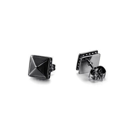 Black Pyramid Stud Earrings