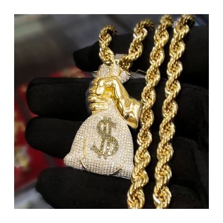 Paved Holding Money Bag Pendant