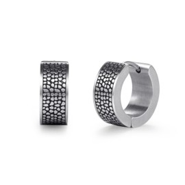 Stainless Steel Reptile Pattern Huggie Earrings
