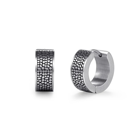 Stainless Steel Reptile Pattern Huggie Earrings