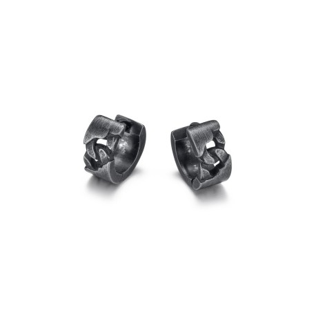 Vintage Silver Stainless Steel Huggie Earring