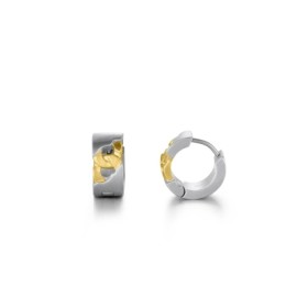 Stainless Steel Huggie Earring in Gold and White Gold
