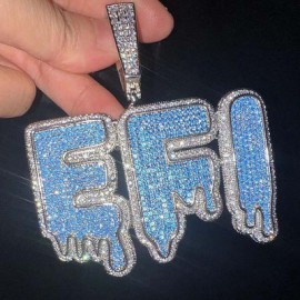 Iced Custom Drip Letter Pendant