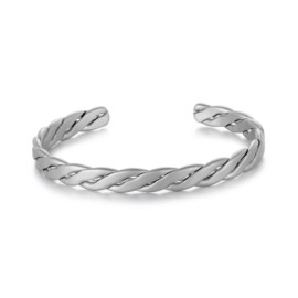 Braid Stainless Steel Open Bangle