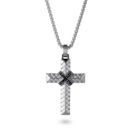 Braided Stainless Steel Cross Pendant