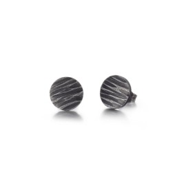 Vintage Silver Ripple Matt Stud Earring