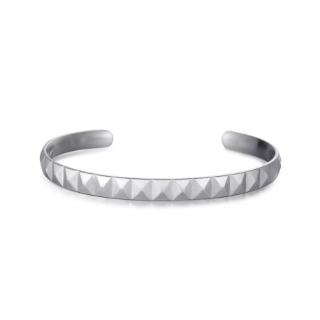 Pyramid Stainless Steel Open Bangle