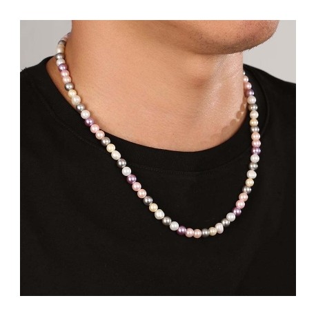 6mm/8mm/10mm Multi Colour Pearl Chain for Men
