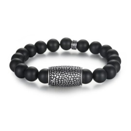 Reptile Tube Black Onyx Bead Bracelet
