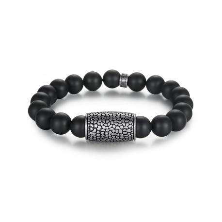 Reptile Tube Black Onyx Bead Bracelet