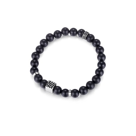 Reptile Cube Black Onyx Bead Bracelet