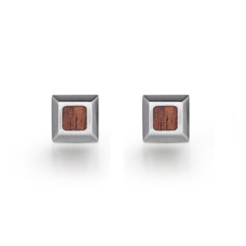 Wood Inlay Stud Earrings