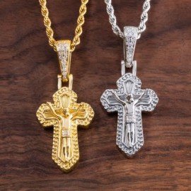 Ice Crucifix Cross Pendant