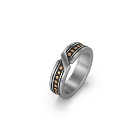 Golden Dots Stainless Steel Band Ring
