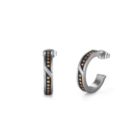 Golden Dots Huggie Earring in White Gold