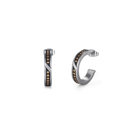 Golden Dots Huggie Earring in White Gold