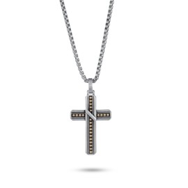 Stainless Steel Polka Dots Cross Pendant