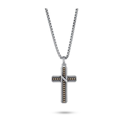 Stainless Steel Polka Dots Cross Pendant