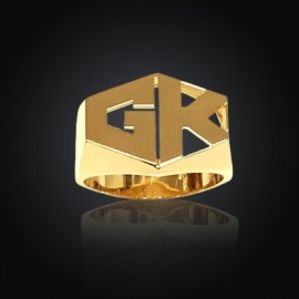 Hexagon Custom Name Ring