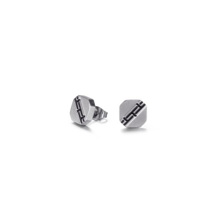 Stainless Steel Octagon Stud Earring