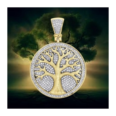 Two-tone Tree of Life Medallion Pendant