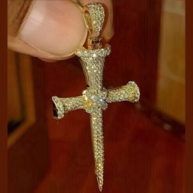 Shields of Strength Men's Pave Nail Cross Pendant
