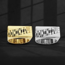 Rectangular Custom Name Ring