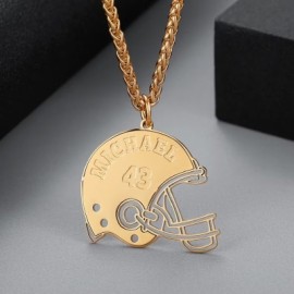 Customized American Football Helmet Name & Jersey Number Pendant