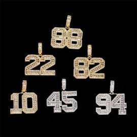 Custom Baguette Number Pendant