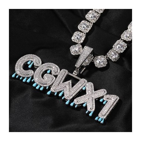 Custom Glowing Drip Name/Numbers Pendant