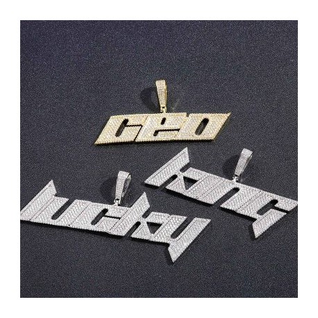 Custom Iced Italic Rave Name/Letter Pendant