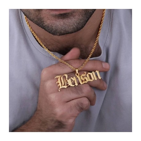 Custom Old English Name/Number Pendant
