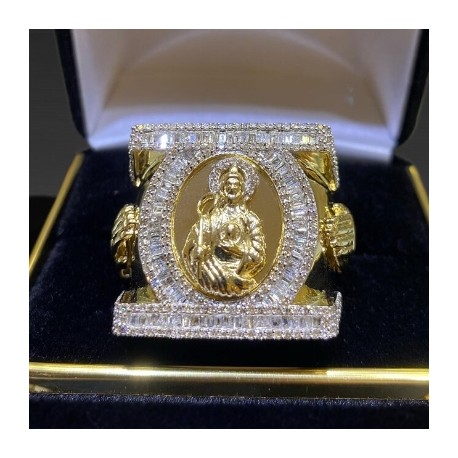 Iced Out Baguette Cut St. Jude Ring